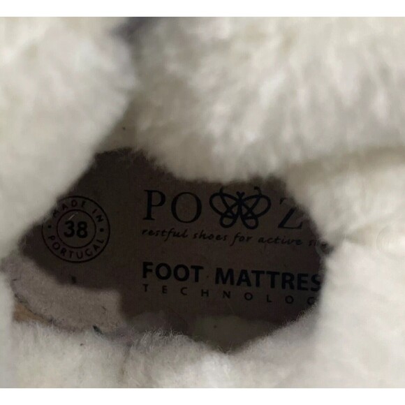 Po-Zu Zu Boots Size EU 38 US 7.5 Suede Sheepskin Slipper Gray Lace Up NWOB - Picture 10 of 10